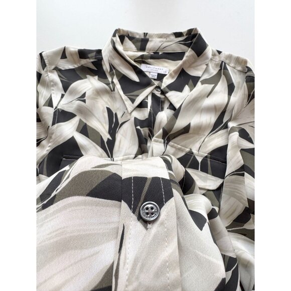 EQUIPMENT Slim Signature Leaf Print Crepe De Chine Button Up Shirt, Size L - Picture 10 of 13